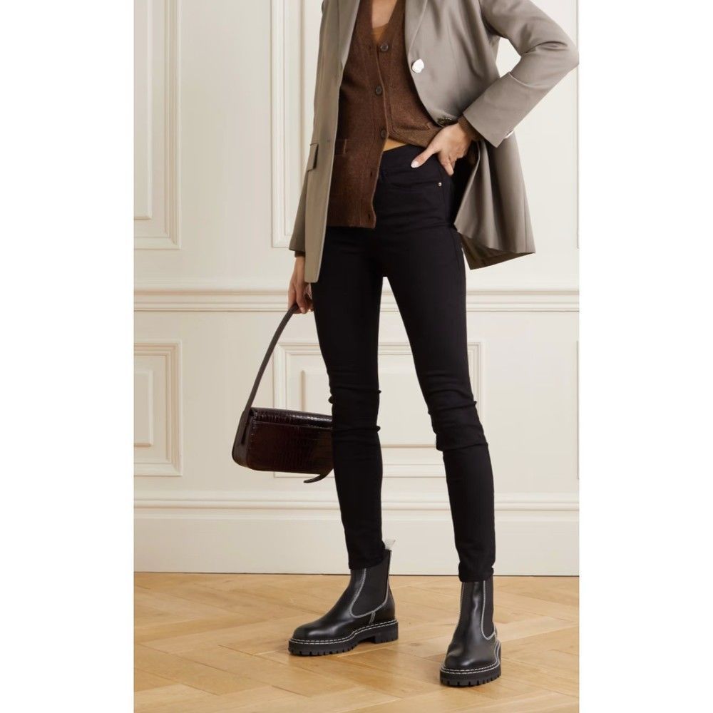 Frame Le Skinny De Jeanne Denim In Black Sz 26